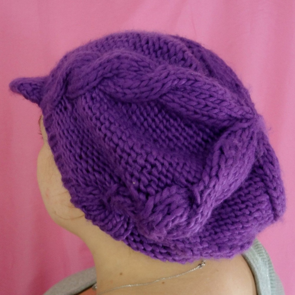 Lane Bryant Crochet Knit Beanie Visor Hat Cap